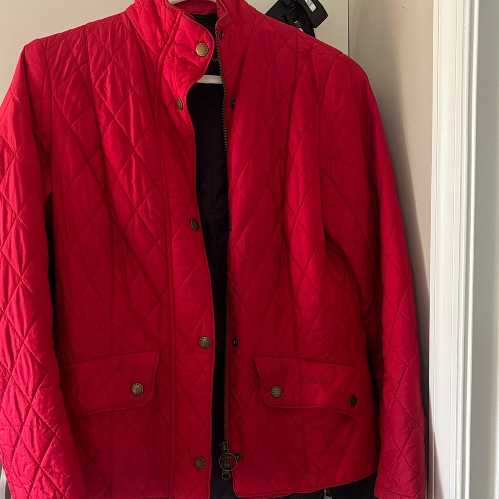 Barbour Red Quilted Puffer Jacket